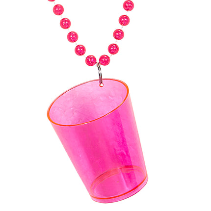 Neonpink halskæde, shotglas