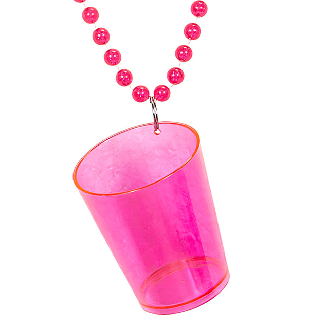 Neonpink halskæde, shotglas