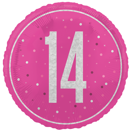 14 års heliumballon tom 45 cm