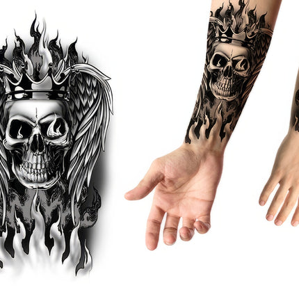 Falsk tatoveret kranium 30 cm