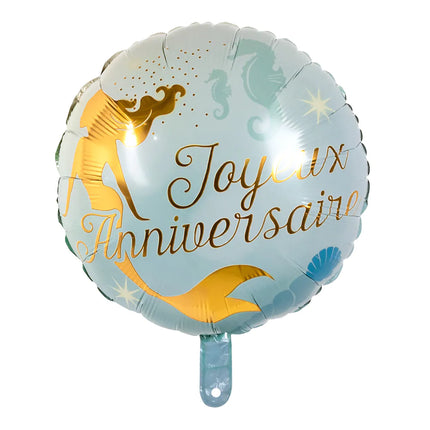 Joyeux Anniversaire Helium Balloon Havfrue tom
