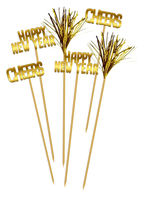 Glasmarkører Happy New Year 12 stk