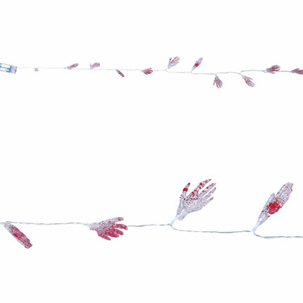 Halloween lysguirlande LED skelet hånd 1.15m