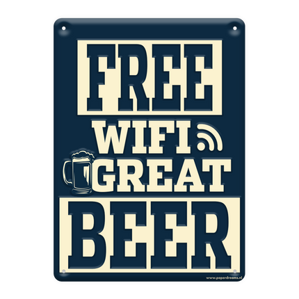 Metalskilt med gratis wifi