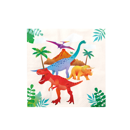 Dino-servietter 16 cm 16 stk
