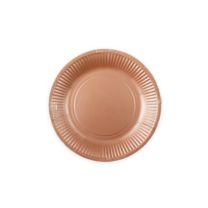 Rose Gold-tallerkener af papir 18 cm 8 stk