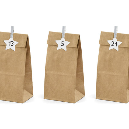 Brune festposer af papir 24 stk