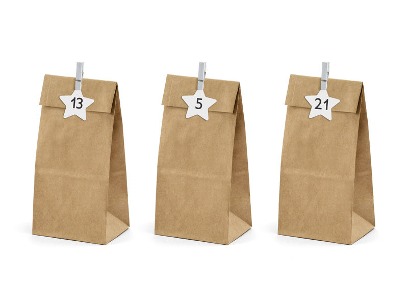 Brune festposer af papir 24 stk