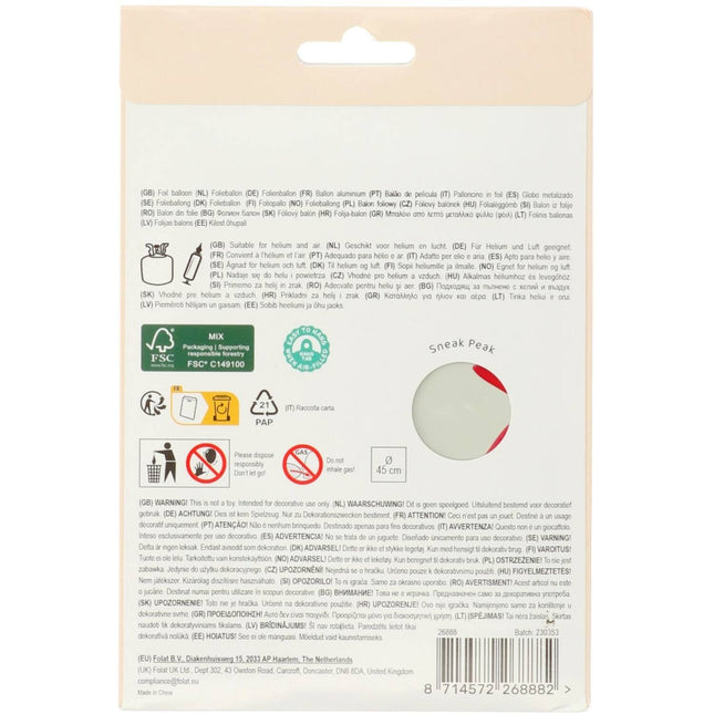 50 års heliumballon farvet tom 45 cm