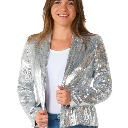 Paillet Silver Blazer til damer <tc>Suitmeister</tc>
