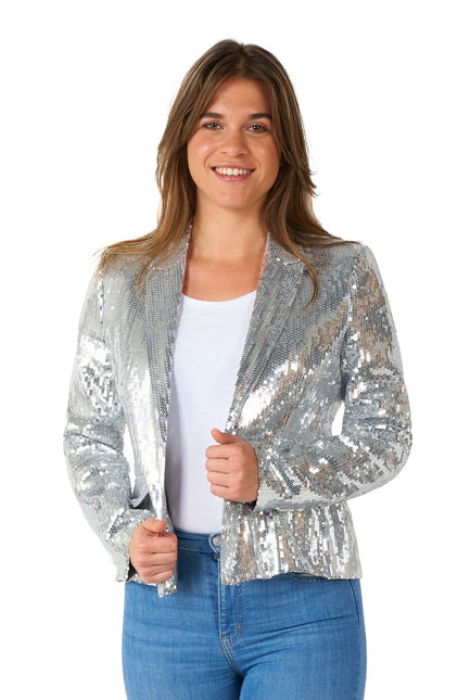 Paillet Silver Blazer til damer <tc>Suitmeister</tc>
