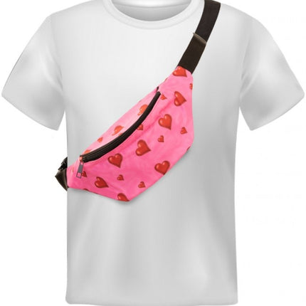 Hoftepose lyserød med hjerter