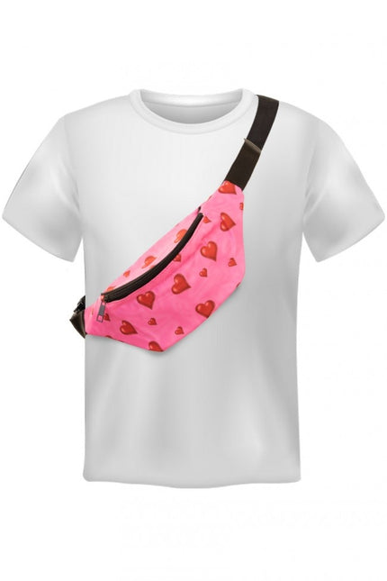 Hoftepose lyserød med hjerter