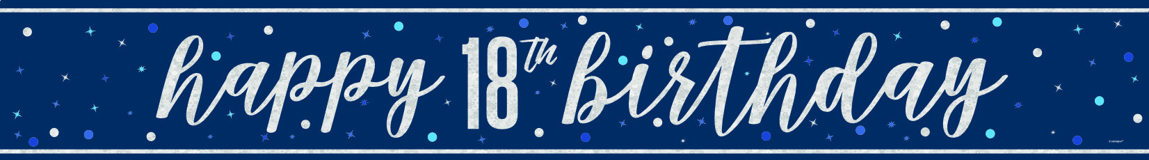 Happy Birthday Banner Blue 18 Years 2.74m
