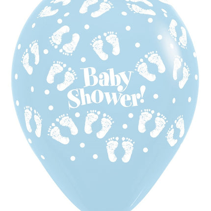 Balloner Baby Shower Footprints Pastel Matte Mix 30cm 25stk