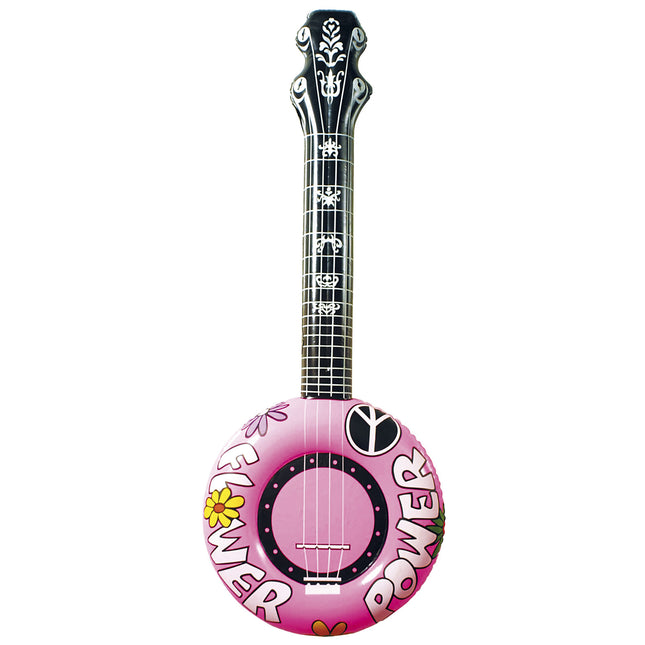 Hippie 60S Fake Banjo Pink Oppustelig 1m