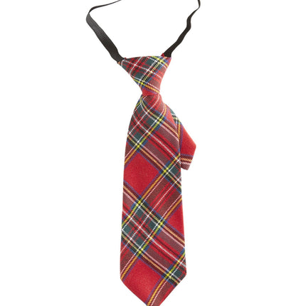 Rødt slips med tern
