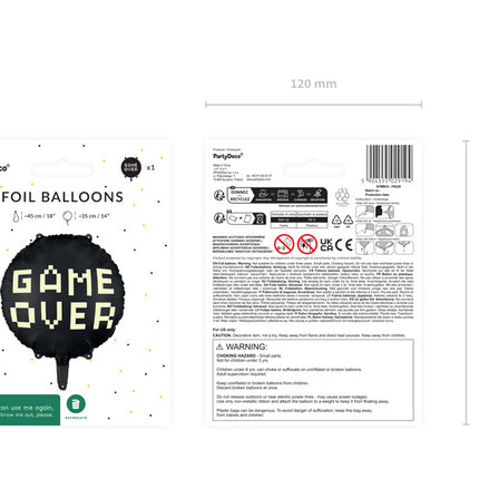 Heliumballon til spilfest, tom 35 cm