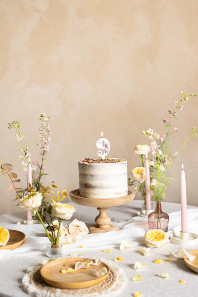 9 års kronblade til stearinlys 8 cm