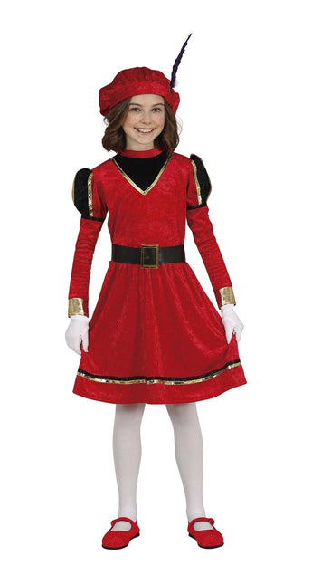 Pietenpak kjole barn rød/guld