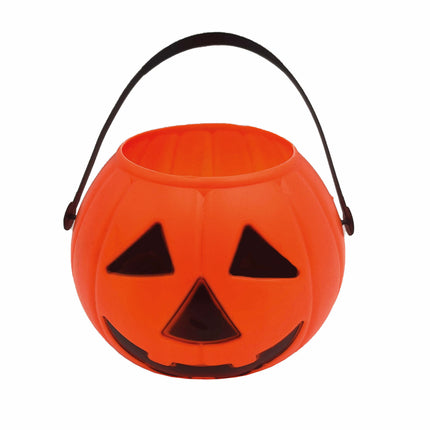Orange Halloween-slikspand græskar 15 cm