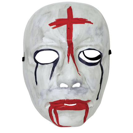 Rød hvid halloween maske kors