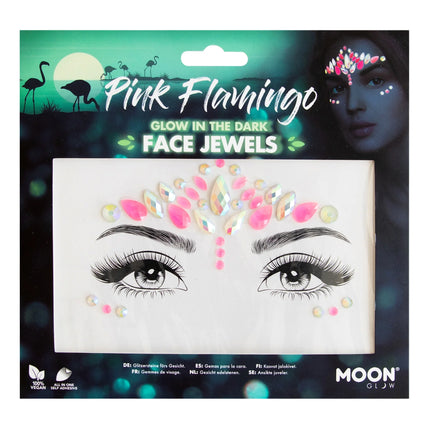 Moon Glow Selvlysende ansigtssmykker Pink Flamingo