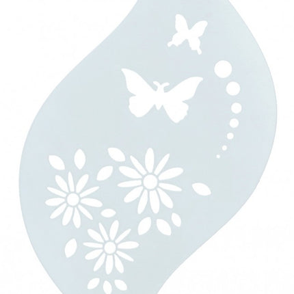 Skabelon til sommerfuglesminke med blomster