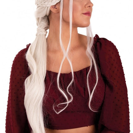 Dainerys Stormborn Lang paryk med fletninger Blond