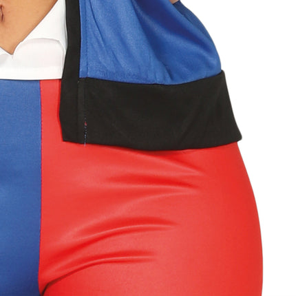 Harley Quinn Kostume Rød Blå Dame