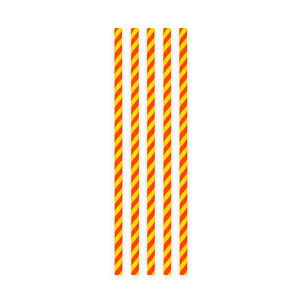 Gule røde sugerør af pap 20 stk