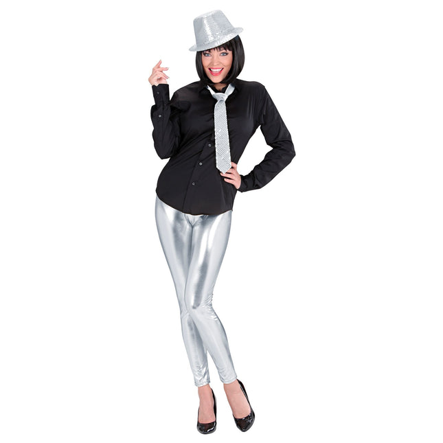 Sølvfarvede leggings