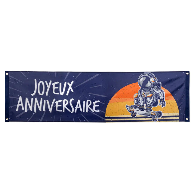 Space Party Banner Yoyeux Anniversaire 1,8 m