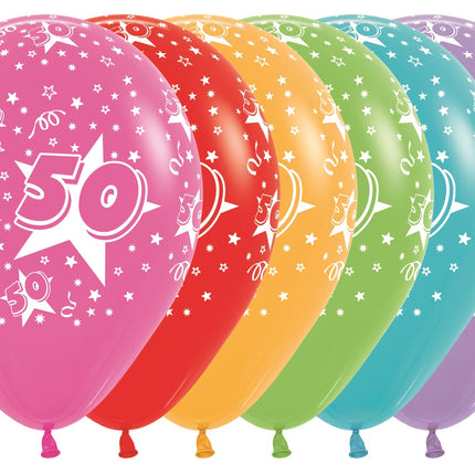 Balloner nummer 50 mix 30 cm 25 stk