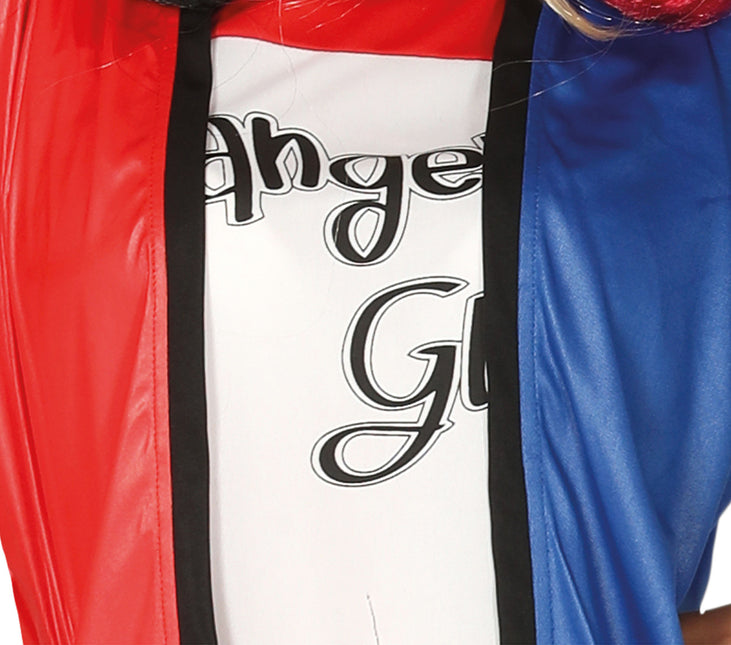 Harley Quinn Kostume Rød Blå Dame
