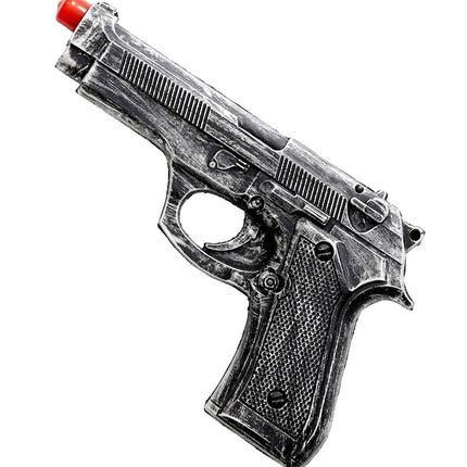 Grå falsk pistol 19 cm