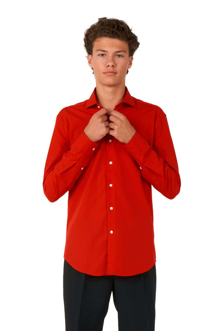 Rød skjorte, dreng, teenager <tc>OppoSuits</tc>