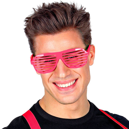 Neonpink stribede briller