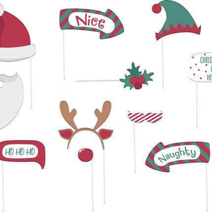 Rekvisitter til julefotobooth 12 stk