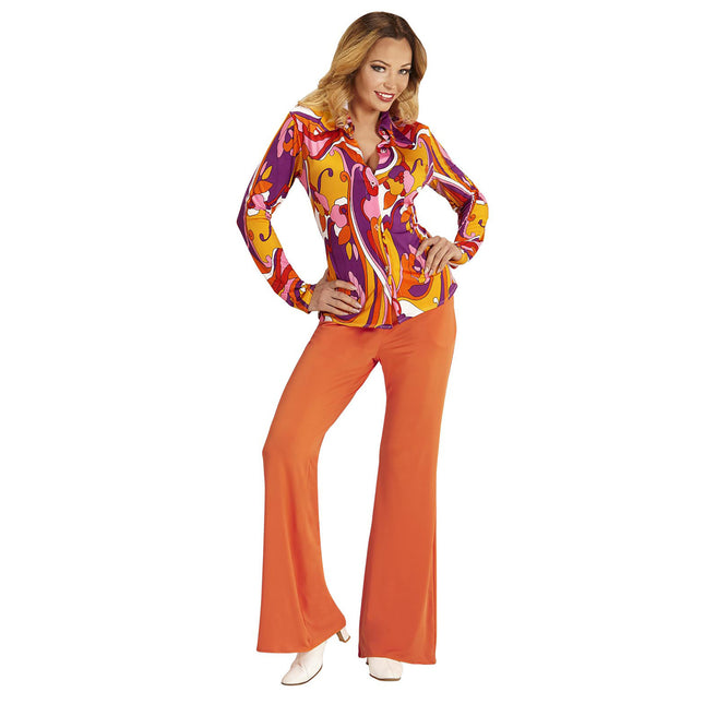 Disco 70S Bluse Farvet Dame