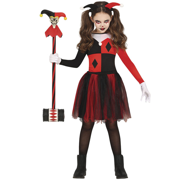 Harlekin halloweenkostume pige