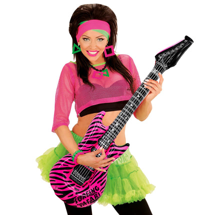 Zebra falsk guitar pink oppustelig 1,05 m