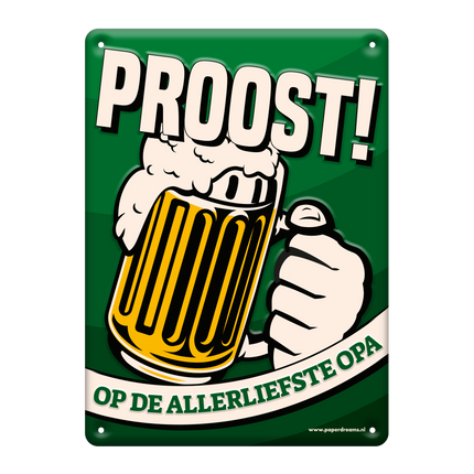 Bedstefar med metalplade