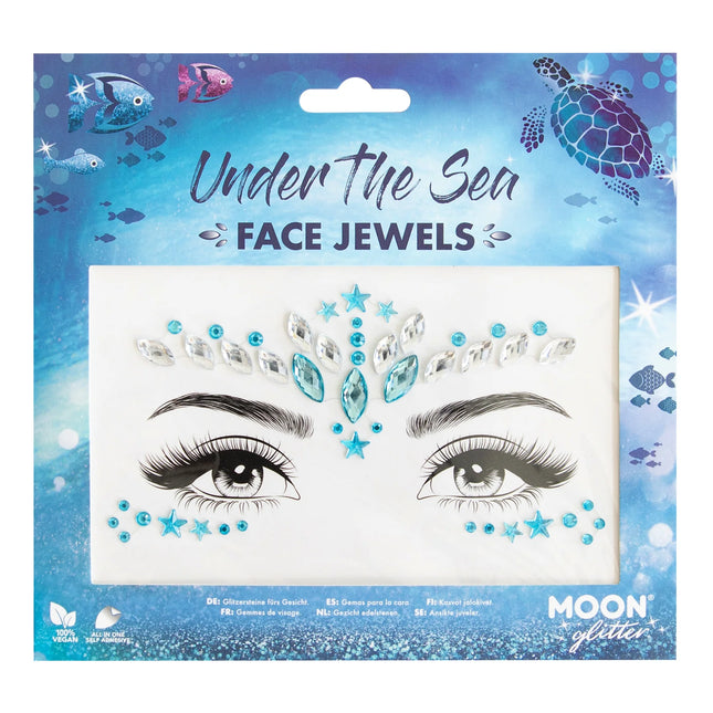 Moon Glitter Face Jewels under havet