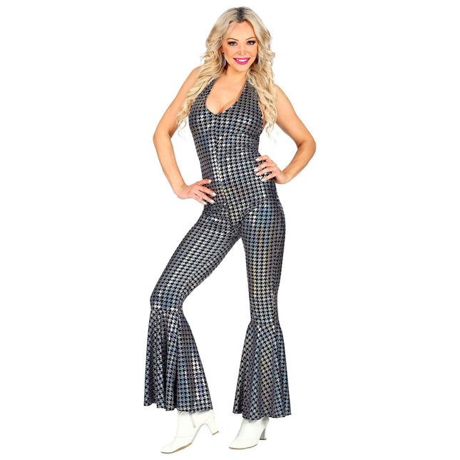 Disco 70S Jumpsuit Silver Ladies