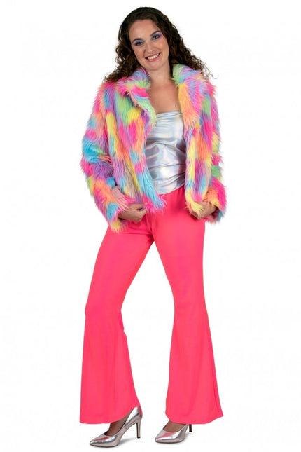 Flared Trousers Neon Pink