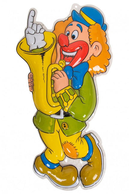 Wanddecoratie Clown Groene Jas 60cm
