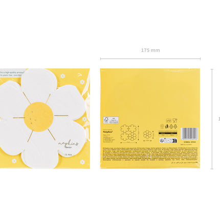 Blomster servietter 16,5 cm 12 stk