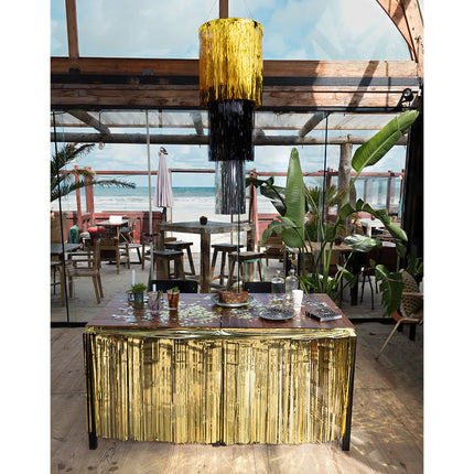 Gyldent bordskørt Matallic 3m