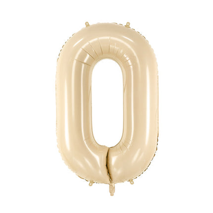 0 års figurballon beige tom 72 cm